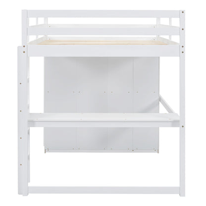 Loft Bed With Built In Wardrobe, Shelves And Drawers - The Sleep Loft - Online Mattress Showroom NYC