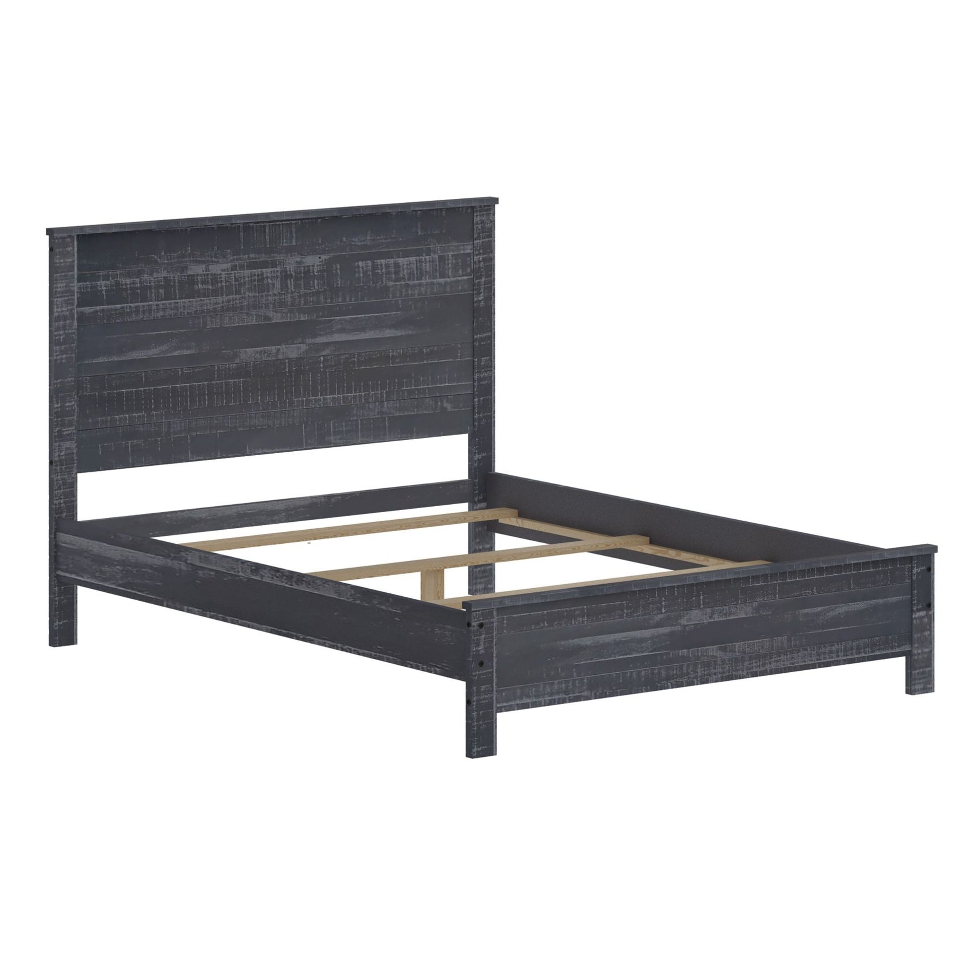 Albany - Bed Frame With Headboard, Heavy Duty Modern Rustic Design - The Sleep Loft - Online Mattress Showroom NYC