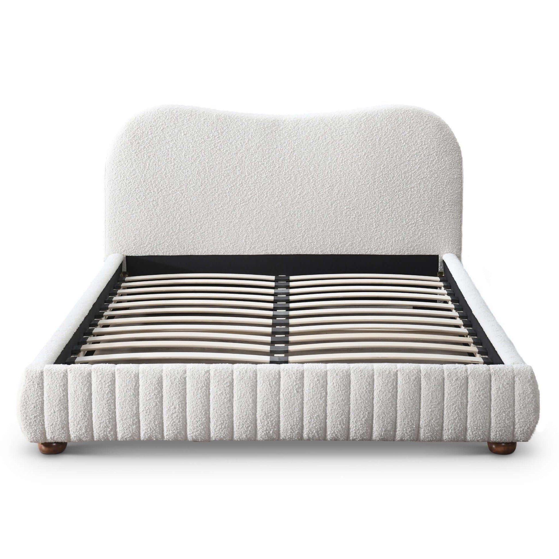 Norme - Queen Size Upholstered Low Profile Platform Bed - Cream - The Sleep Loft - Online Mattress Showroom NYC