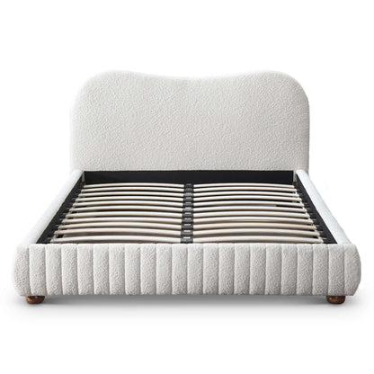 Norme - Queen Size Upholstered Low Profile Platform Bed - Cream - The Sleep Loft - Online Mattress Showroom NYC