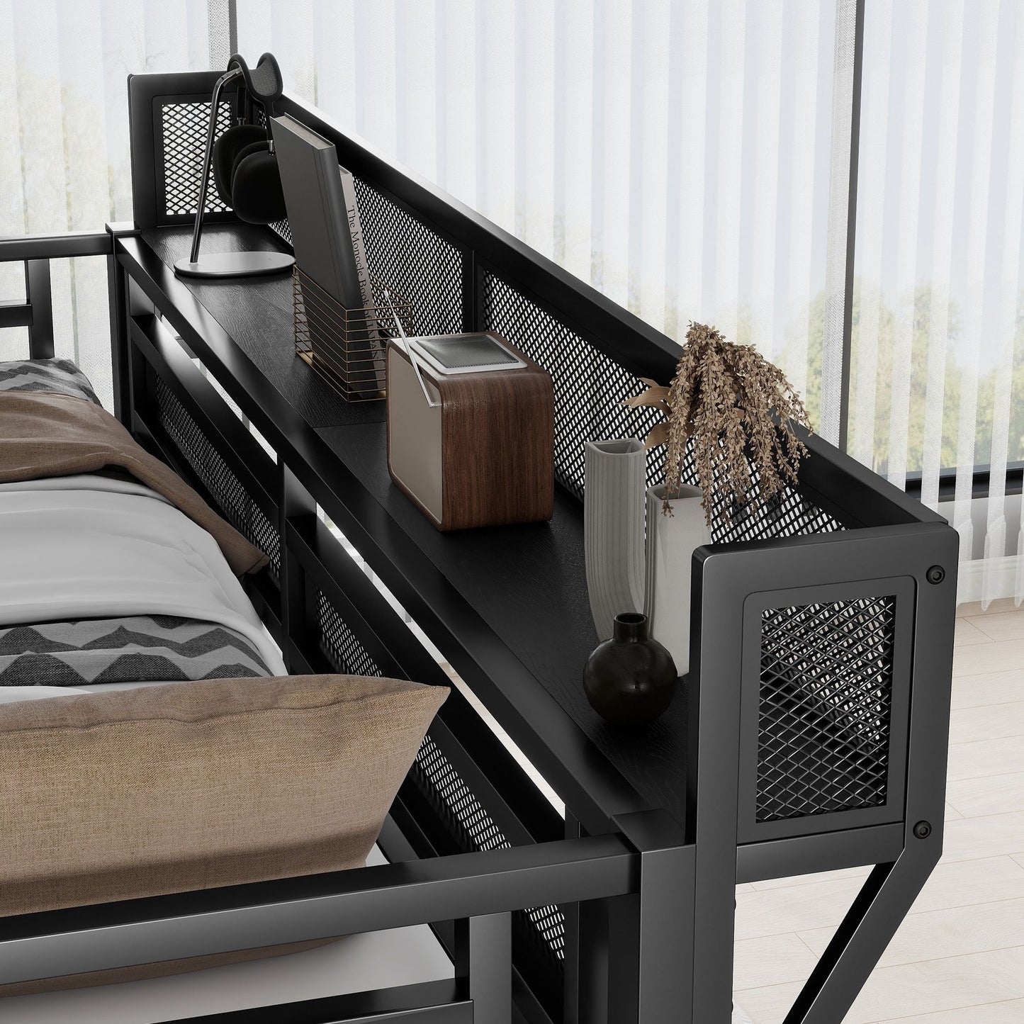 Loft Bed With Storage Shelves, Wardrobe - The Sleep Loft - Online Mattress Showroom NYC