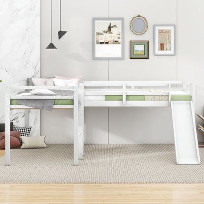 L Shaped Loft Bed With Ladder And Slide - The Sleep Loft - Online Mattress Showroom NYC