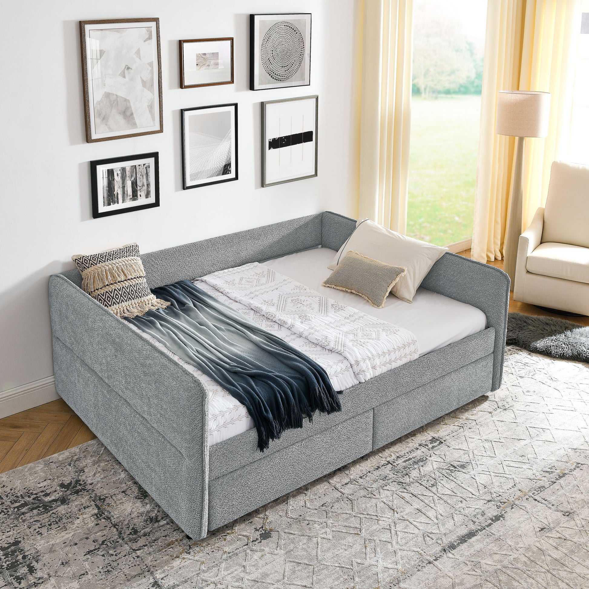 Upholstered Daybed & 2 Drawers - The Sleep Loft - Online Mattress Showroom NYC