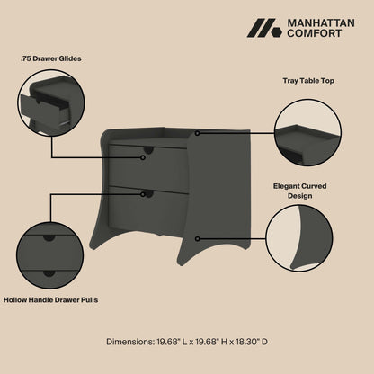 Coney - Nightstand - The Sleep Loft - Online Mattress Showroom NYC