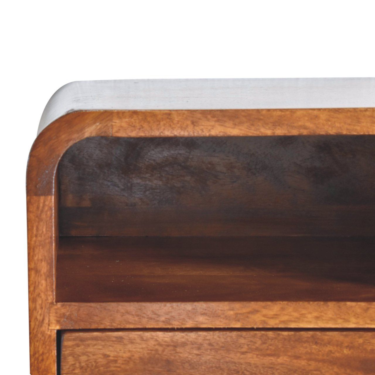 Curved Upper Slot Floating Nightstand - The Sleep Loft - Online Mattress Showroom NYC