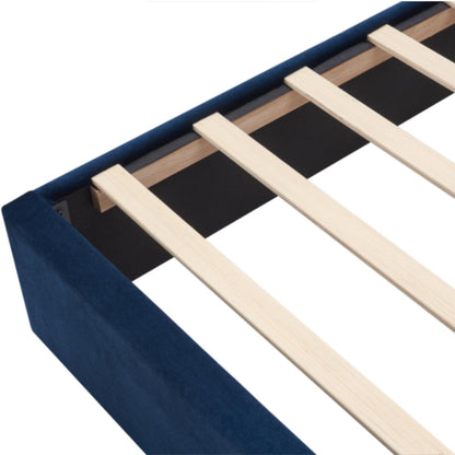 Upholstered Bed Frame With Vertical Channel Tufted Wingback Headboard - The Sleep Loft - Online Mattress Showroom NYC