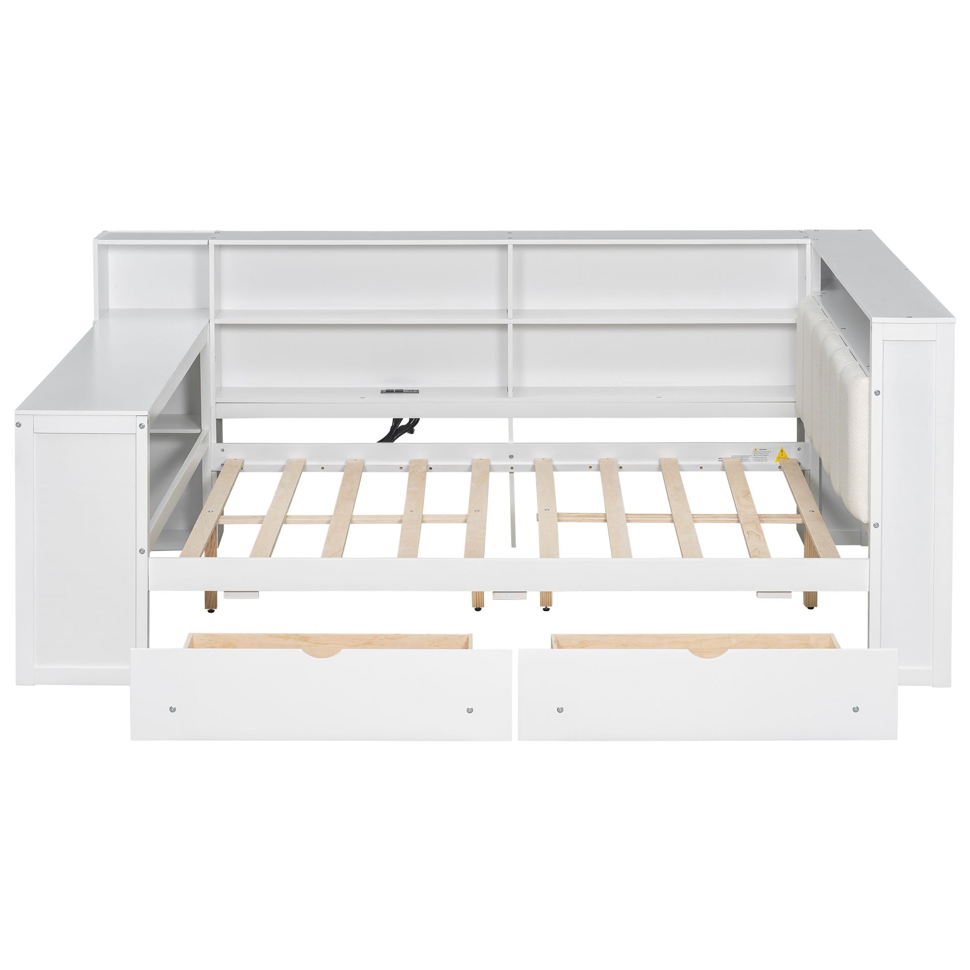Platform Bed With Storage Shelves, Drawers, Charging Station, LED, Desk - The Sleep Loft - Online Mattress Showroom NYC