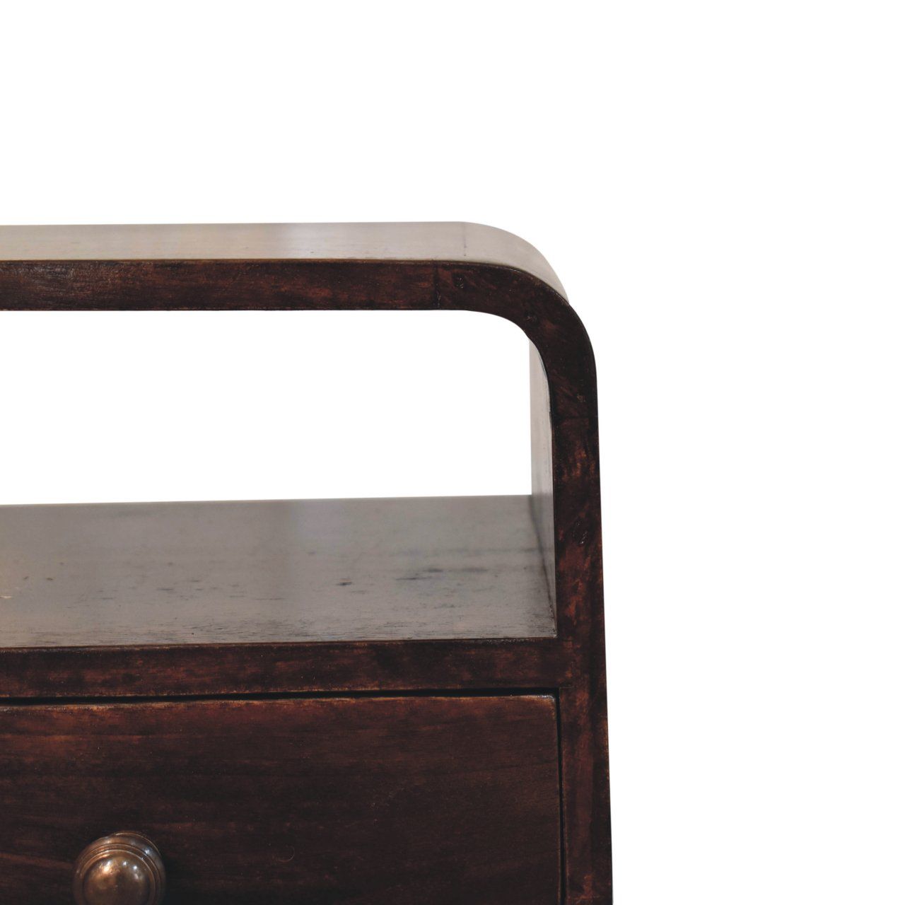 Mini Curve Open Bedside Nightstand - The Sleep Loft - Online Mattress Showroom NYC