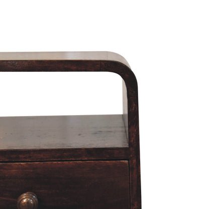 Mini Curve Open Bedside Nightstand - The Sleep Loft - Online Mattress Showroom NYC