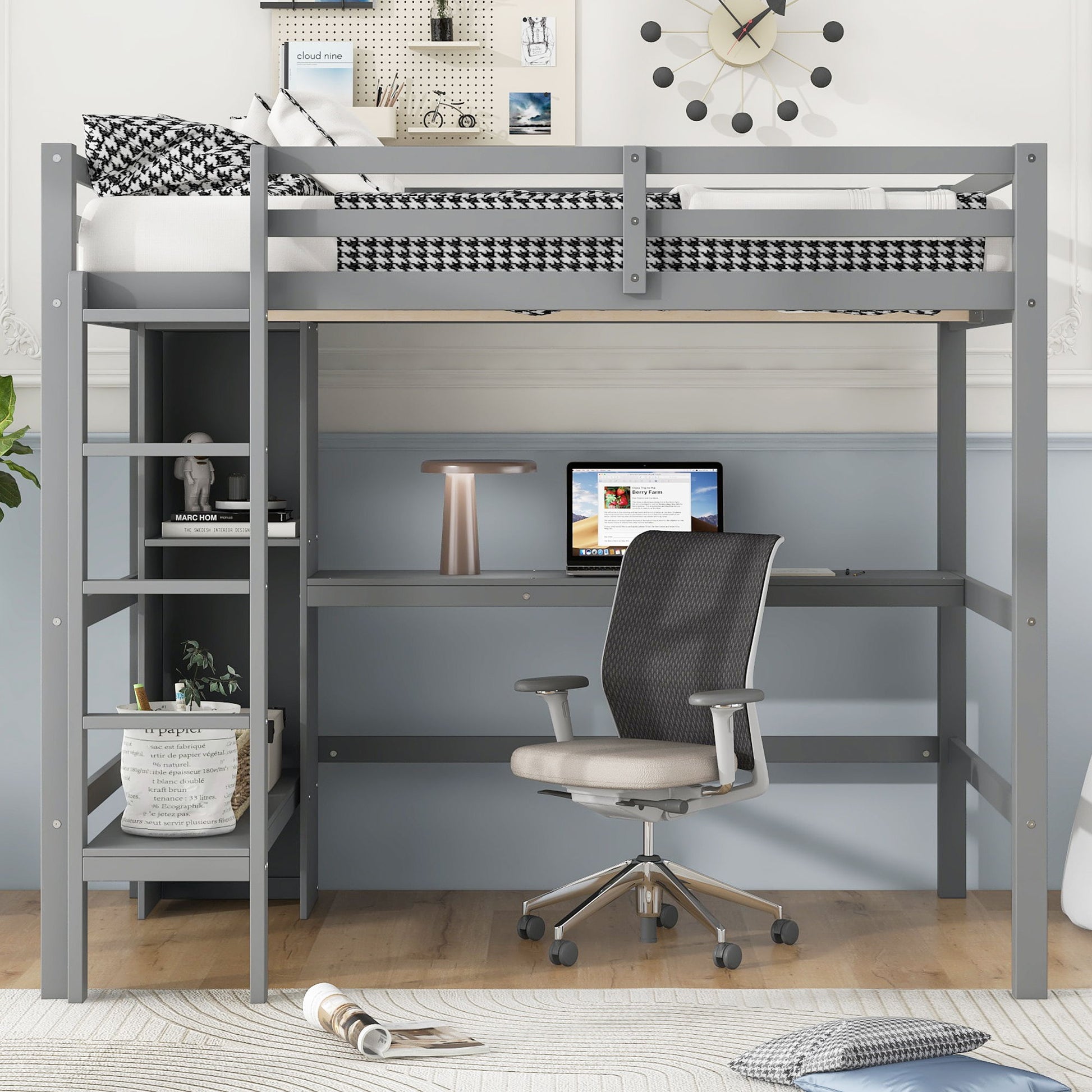 Loft Bed With Built In Desk And Multifunction Shelves - The Sleep Loft - Online Mattress Showroom NYC
