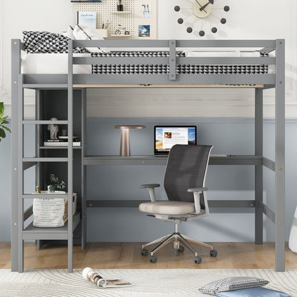 Loft Bed With Built In Desk And Multifunction Shelves - The Sleep Loft - Online Mattress Showroom NYC