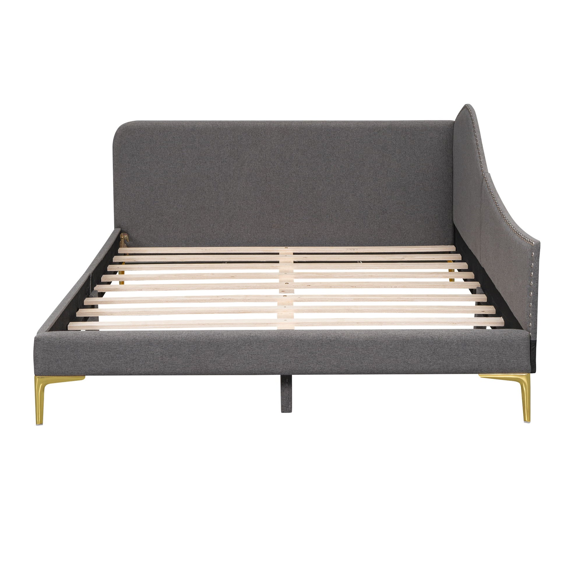 Upholstered Daybed With Headboard And Armrest, Support Legs - The Sleep Loft - Online Mattress Showroom NYC