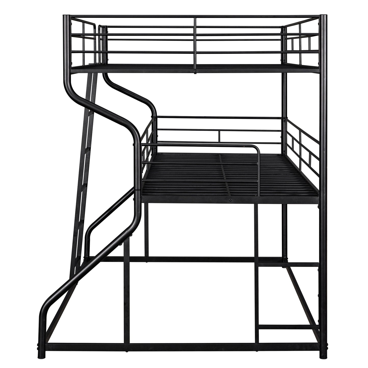 Industrial Triple Bunk Bed With Dual Ladders Frame, Space Saving Design - The Sleep Loft - Online Mattress Showroom NYC