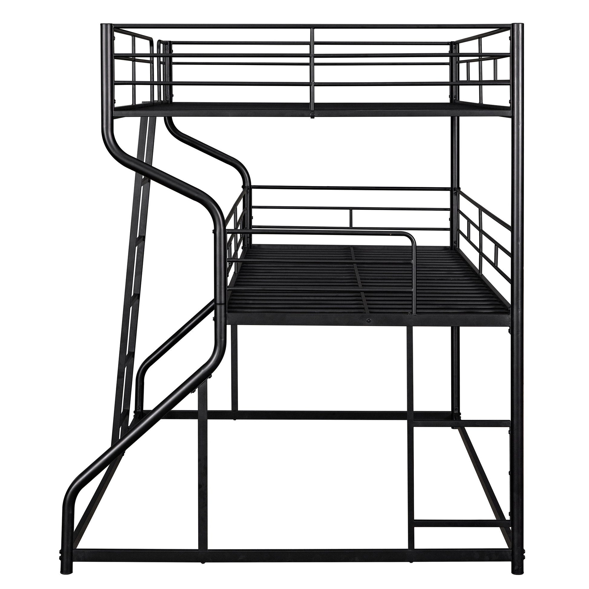 Industrial Triple Bunk Bed With Dual Ladders Frame, Space Saving Design - The Sleep Loft - Online Mattress Showroom NYC