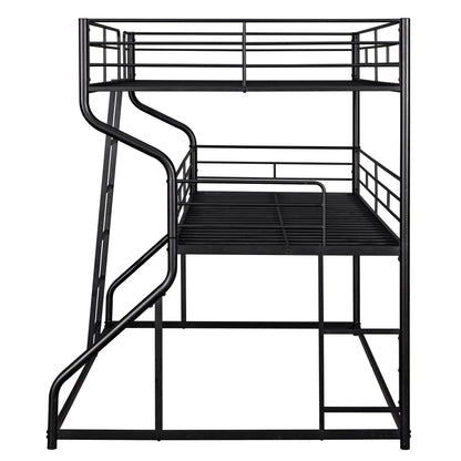 Industrial Triple Bunk Bed With Dual Ladders Frame, Space Saving Design - The Sleep Loft - Online Mattress Showroom NYC