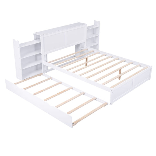 Storage Platform Bed With Pull Out Shelves And Trundle - The Sleep Loft - Online Mattress Showroom NYC