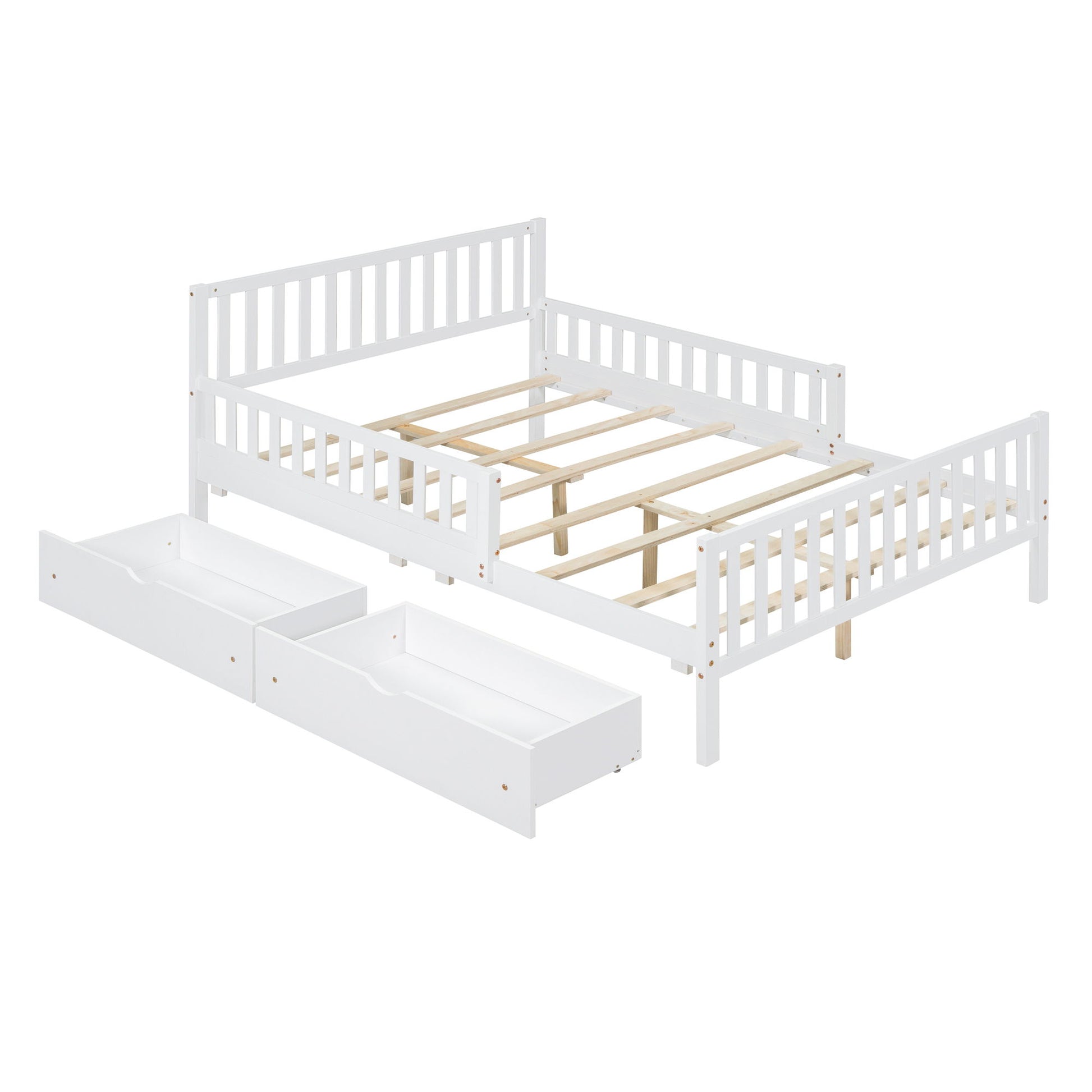 Platform Bed With Guardrails On Both Sides And 2 Storage Drawers - The Sleep Loft - Online Mattress Showroom NYC