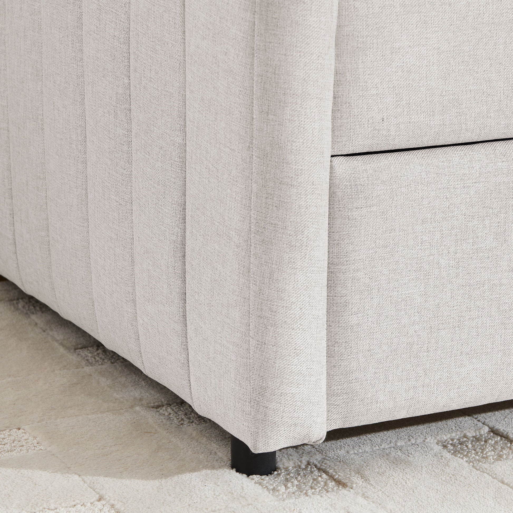 Upholstered Daybed With Trundle With Vertical Stripes - The Sleep Loft - Online Mattress Showroom NYC