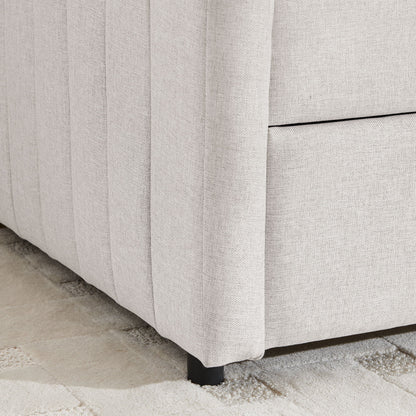 Upholstered Daybed With Trundle With Vertical Stripes - The Sleep Loft - Online Mattress Showroom NYC