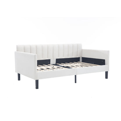 Elena - Boucle Upholstered Daybed, Ribbed Tufted Backrest - The Sleep Loft - Online Mattress Showroom NYC