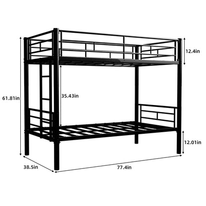 Metal Bunk Bed For Kids, Convertible Bedframe With Ladders & Guardrail - The Sleep Loft - Online Mattress Showroom NYC