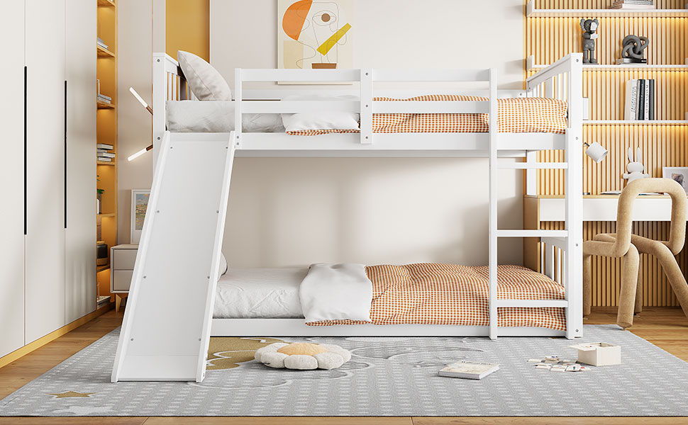 Bunk Bed With Convertible Ladder And Slide - The Sleep Loft - Online Mattress Showroom NYC