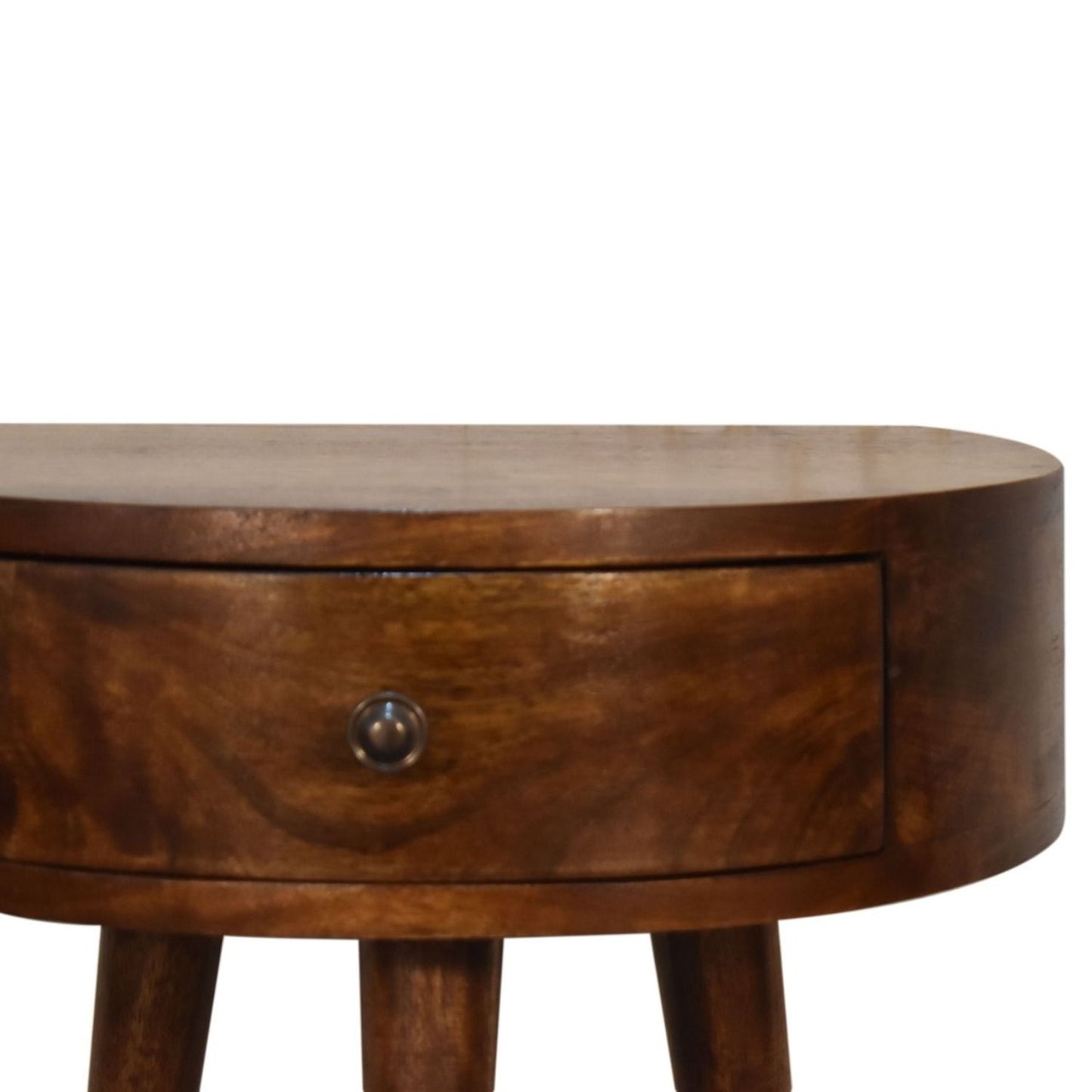 Semi Circle Nightstand - Chestnut - The Sleep Loft - Online Mattress Showroom NYC