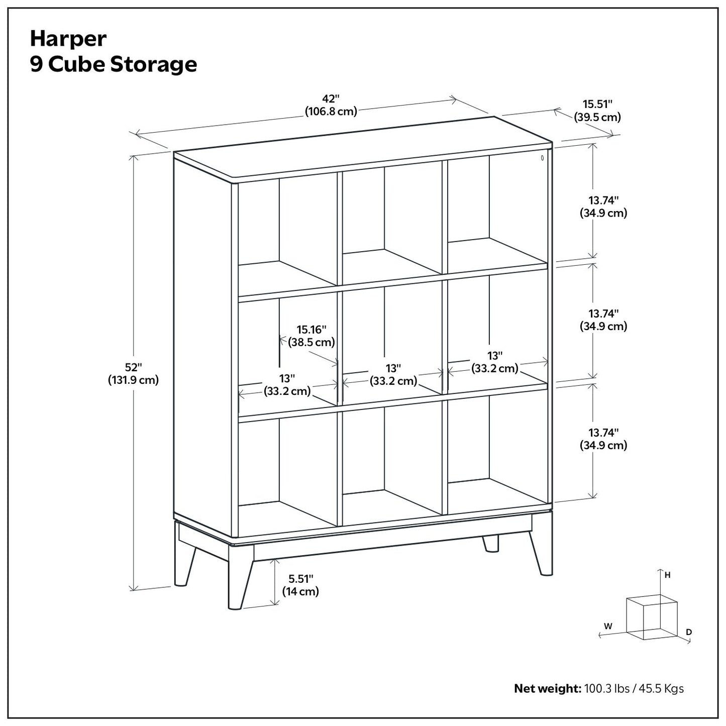 Harper - 9 Cube Storage - Walnut Brown - The Sleep Loft - Online Mattress Showroom NYC