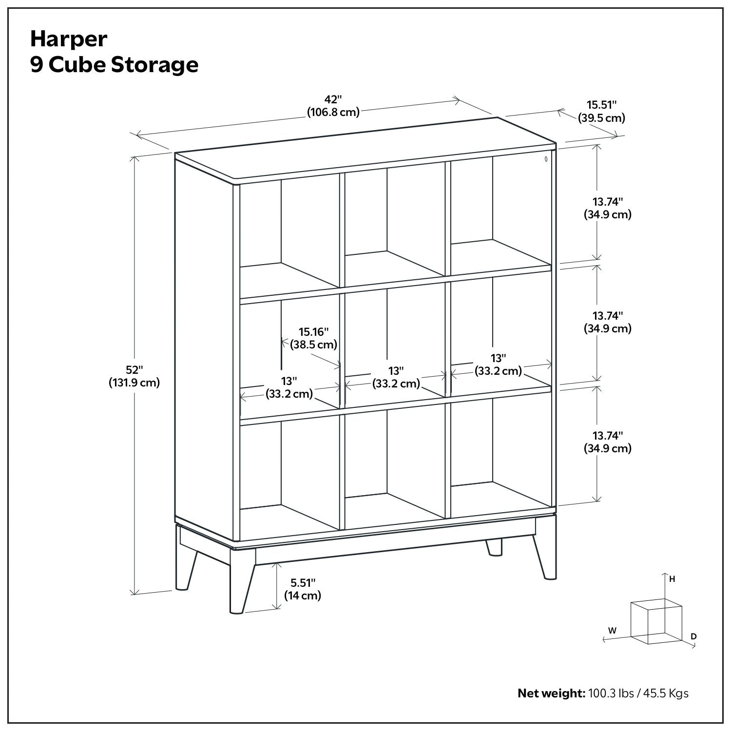 Harper - 9 Cube Storage - Walnut Brown - The Sleep Loft - Online Mattress Showroom NYC