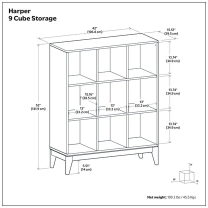 Harper - 9 Cube Storage - Walnut Brown - The Sleep Loft - Online Mattress Showroom NYC
