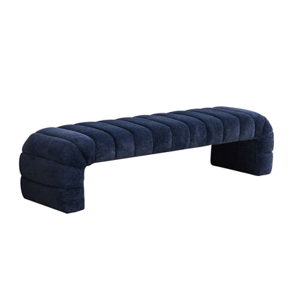 Modern Upholstered Armless Bed Bench With Channel Tufted Design - The Sleep Loft - Online Mattress Showroom NYC