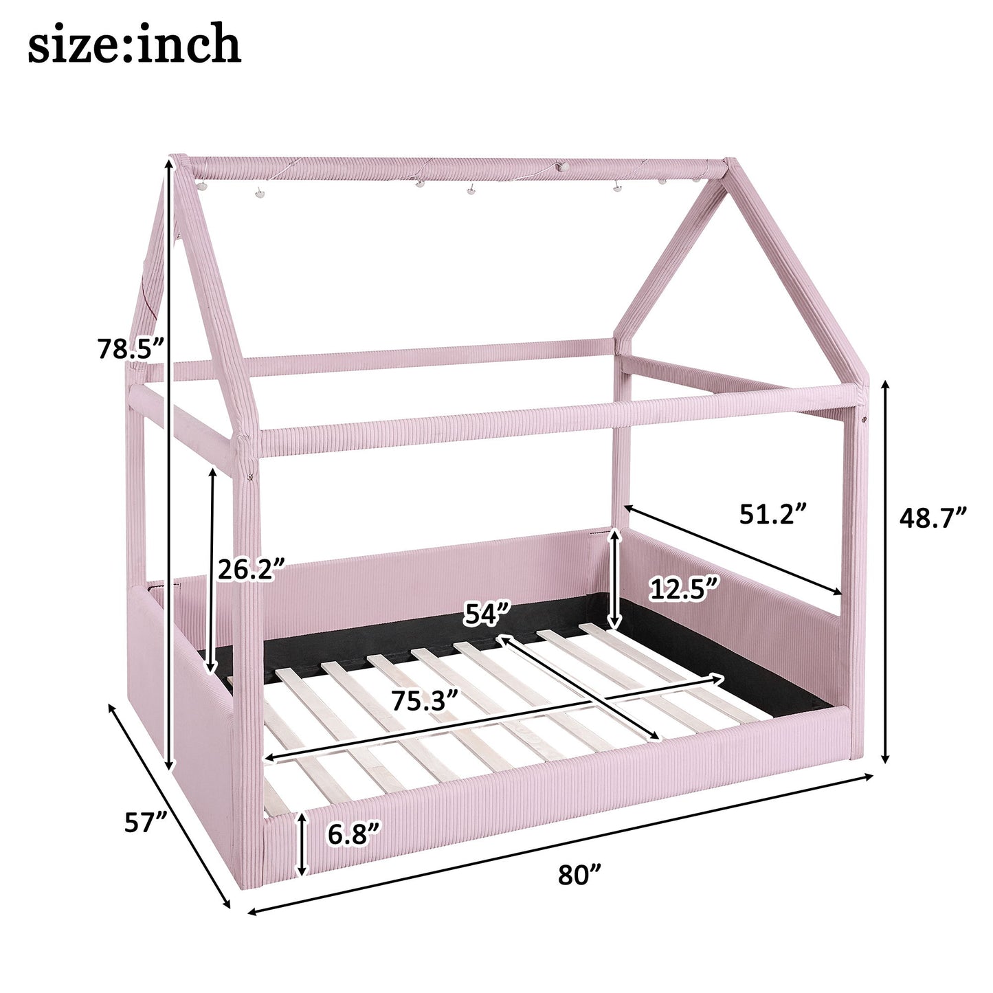 Upholstered House Style Daybed With LED Light Strips - The Sleep Loft - Online Mattress Showroom NYC