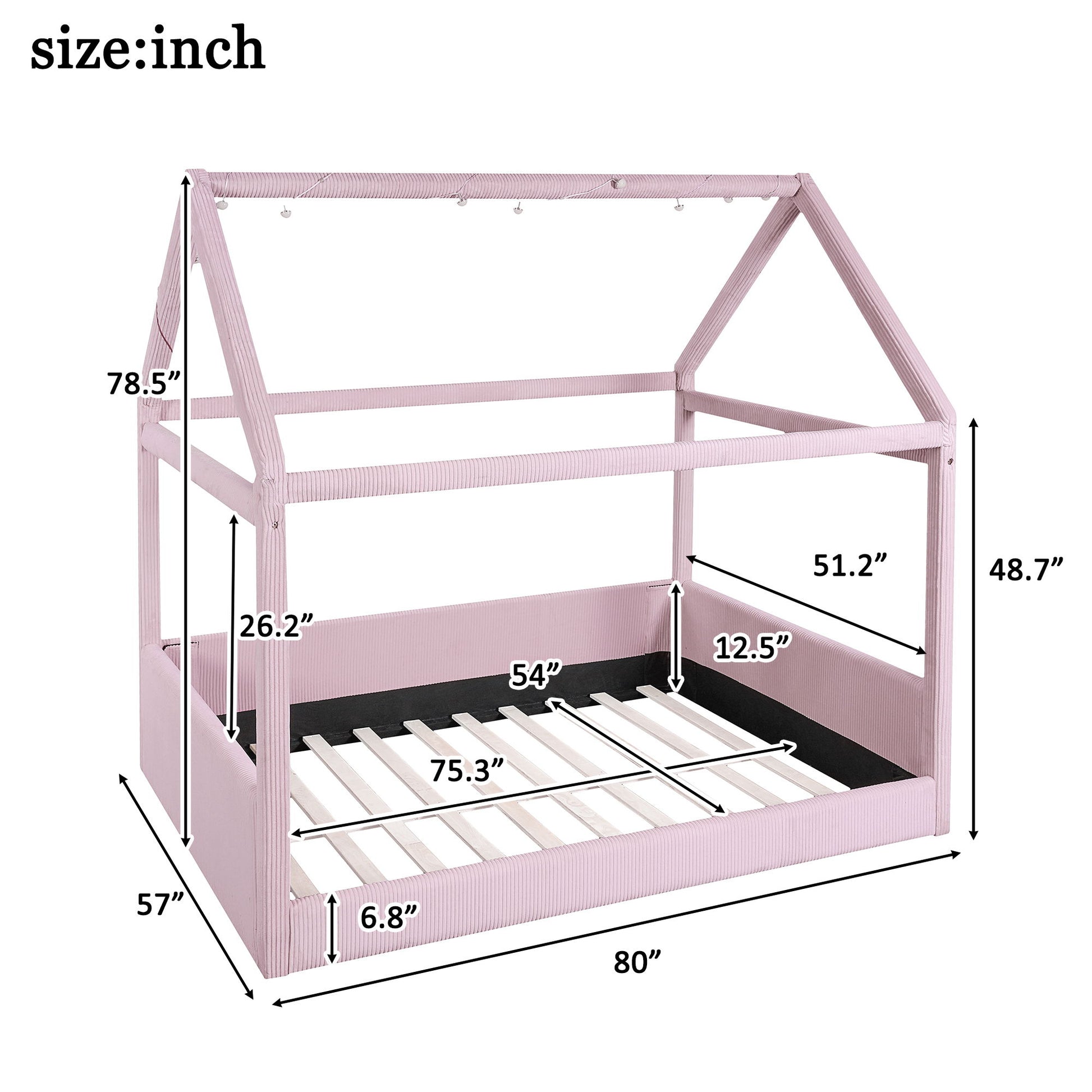 Upholstered House Style Daybed With LED Light Strips - The Sleep Loft - Online Mattress Showroom NYC