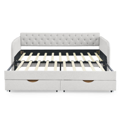 Daybed With Trundle And Storage Drawers, Flat Arms With Pocket - The Sleep Loft - Online Mattress Showroom NYC