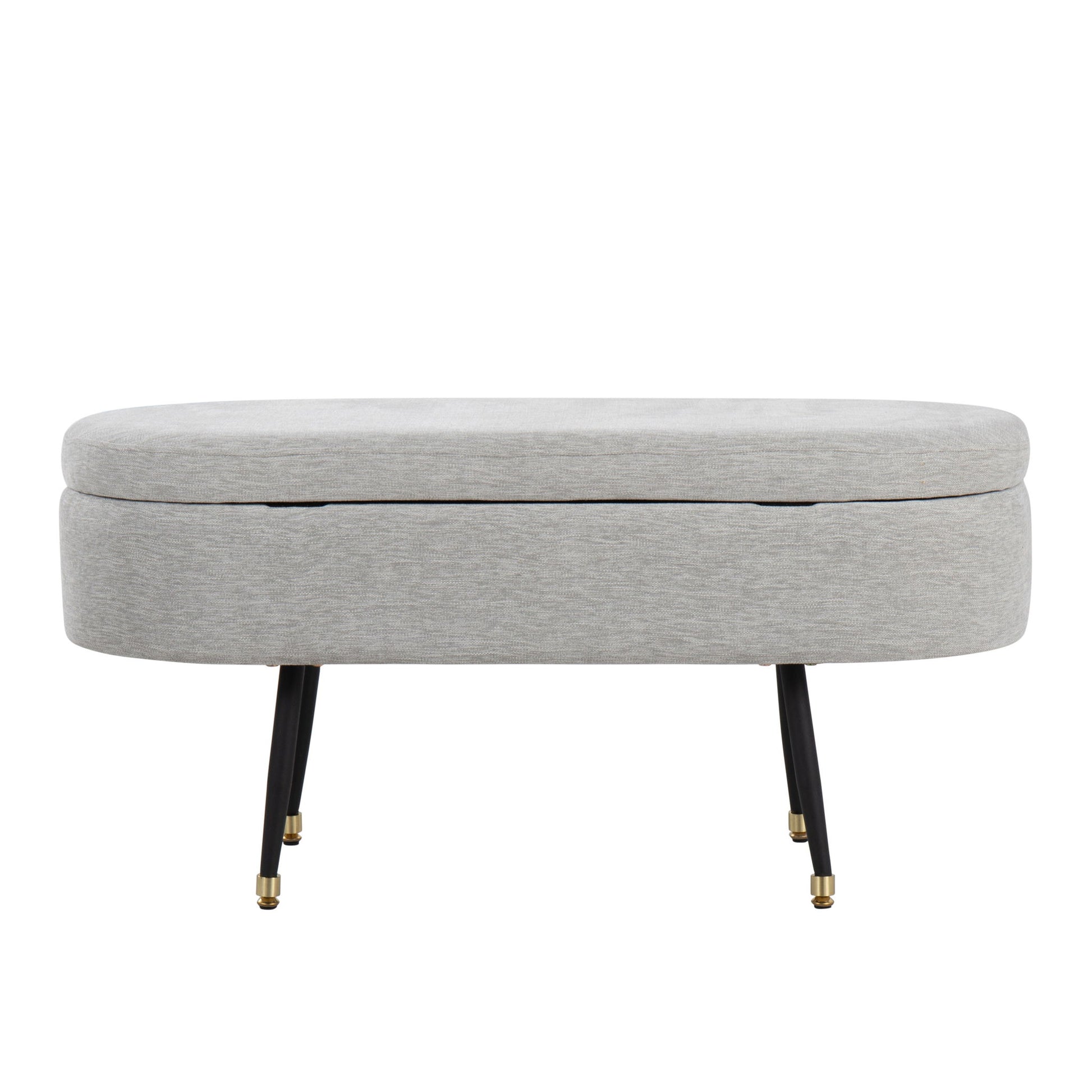 Harvey - Contemporary Storage Bench - Black / Light Gray - The Sleep Loft - Online Mattress Showroom NYC
