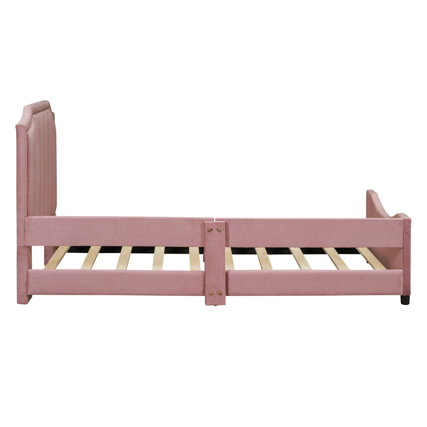 Upholstered Daybed With Classic Stripe Shaped Headboard - The Sleep Loft - Online Mattress Showroom NYC