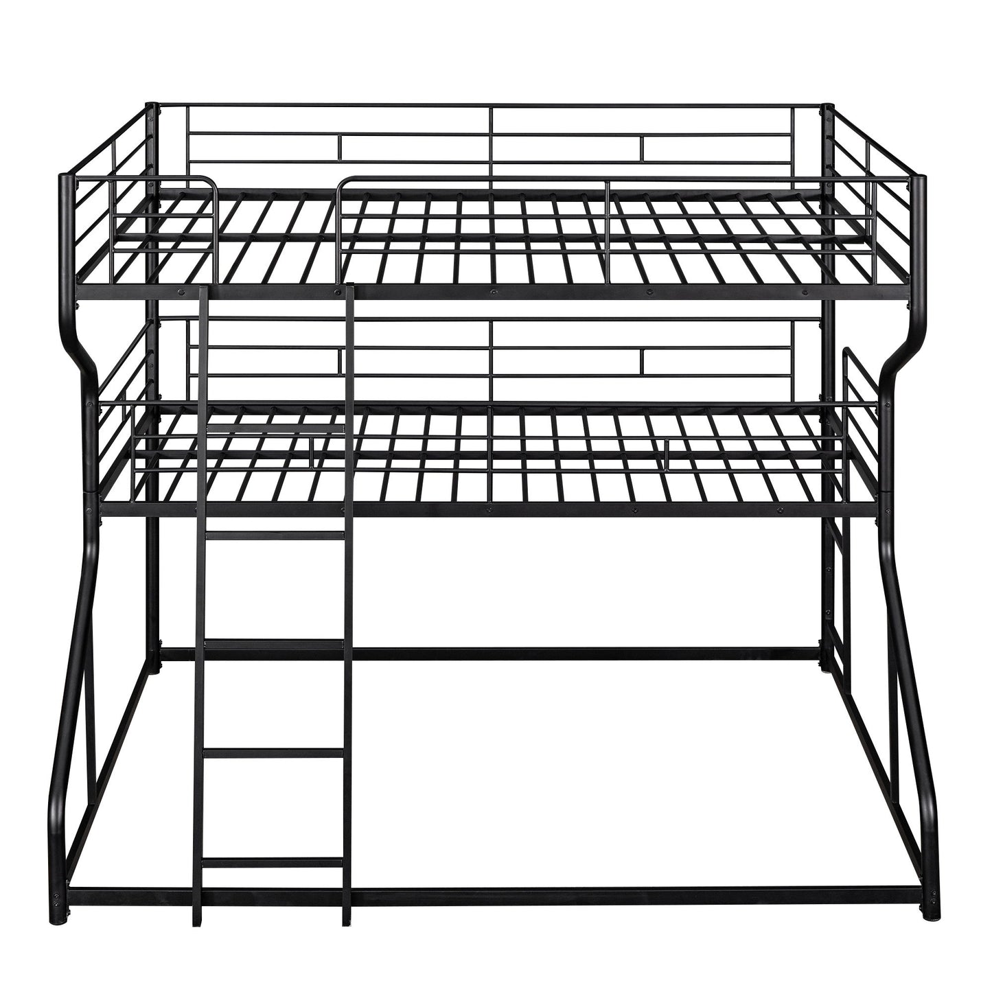Industrial Triple Bunk Bed With Dual Ladders Frame, Space Saving Design - The Sleep Loft - Online Mattress Showroom NYC