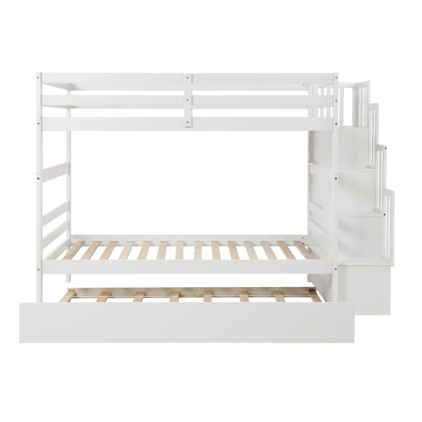 Twin Over Twin Bunk Beds With Twin Trundle And Stairway Storage Function - The Sleep Loft - Online Mattress Showroom NYC