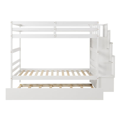 Twin Over Twin Bunk Beds With Twin Trundle And Stairway Storage Function - The Sleep Loft - Online Mattress Showroom NYC