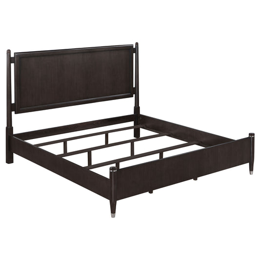 Niguel - Queen Size 4 Poster Bed With Finials, Floating Headboard - Brown - The Sleep Loft - Online Mattress Showroom NYC