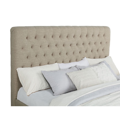 Copper - Eastern King Panel Bed With Tufted Design - Oatmeal - The Sleep Loft - Online Mattress Showroom NYC