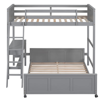 Full Over Full Bunk Bed With Desk - The Sleep Loft - Online Mattress Showroom NYC