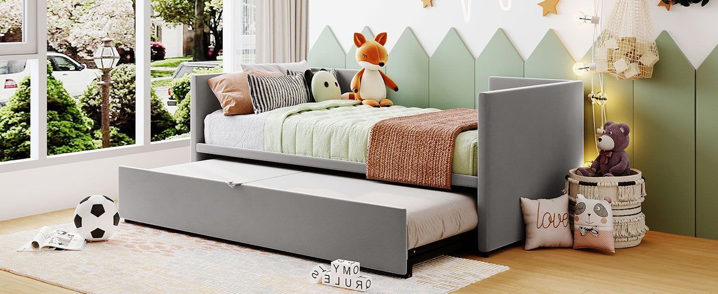 Twin Size Upholstered Daybed With Pop Up Trundle - The Sleep Loft - Online Mattress Showroom NYC