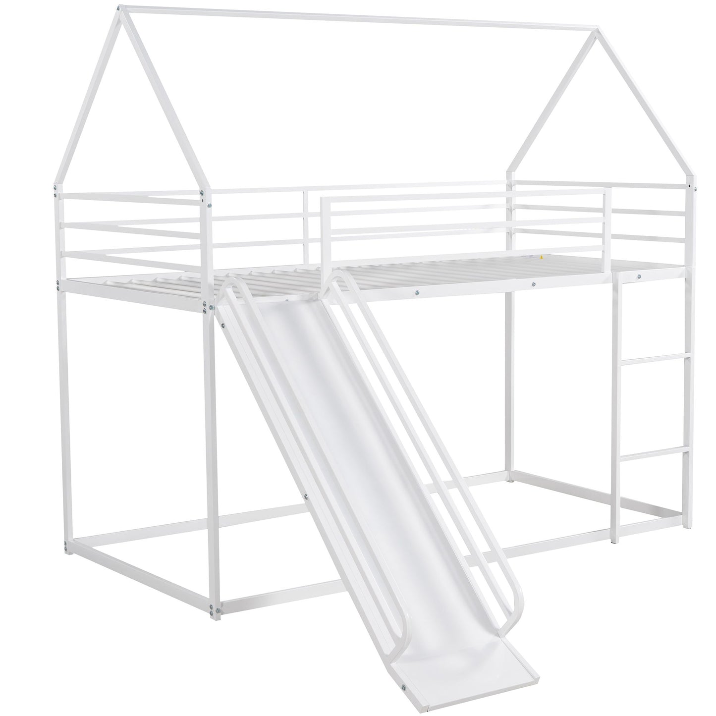 Twin Over Twin House Bunk Bed With Ladder And Slide - The Sleep Loft - Online Mattress Showroom NYC