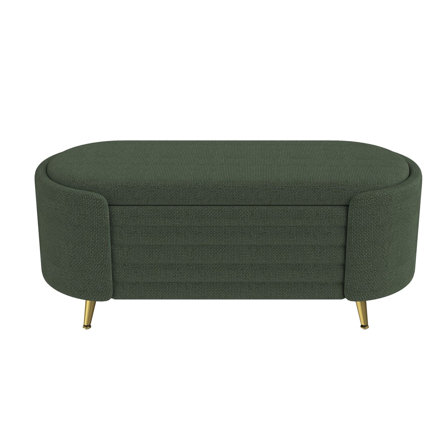 Modern Oval Storage Ottoman With Upholstery - The Sleep Loft - Online Mattress Showroom NYC