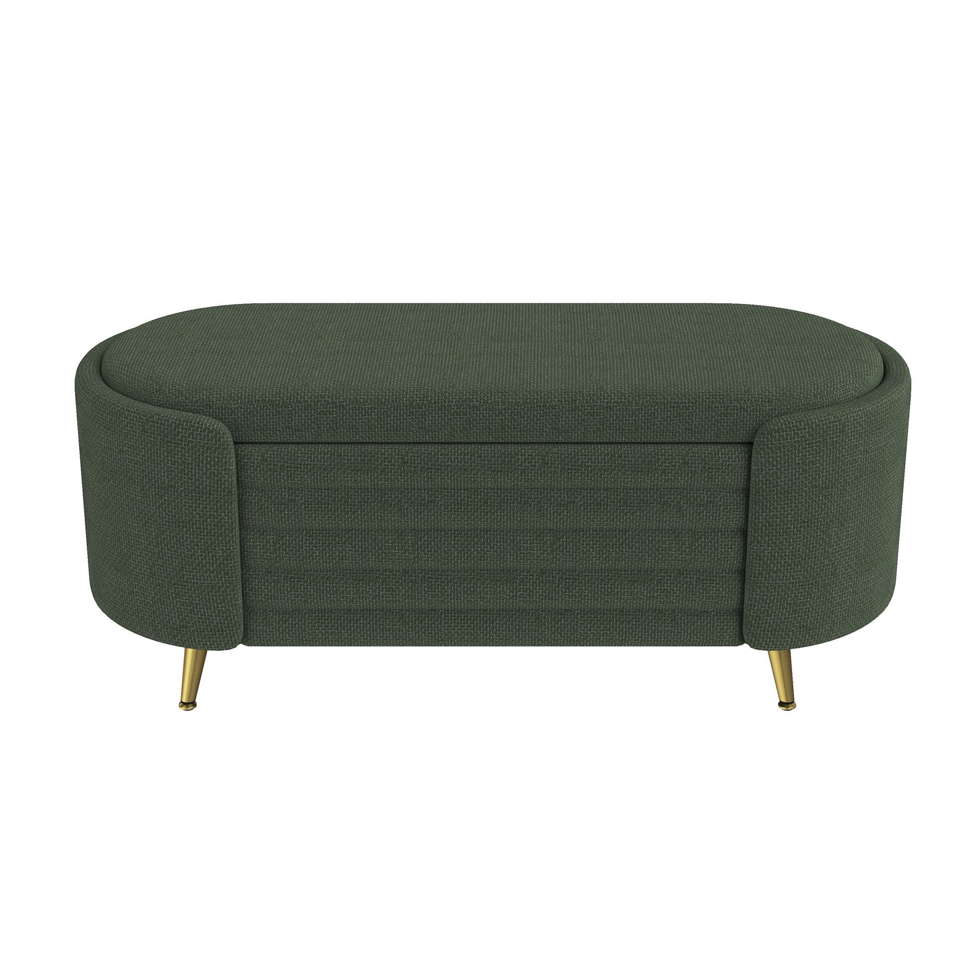 Modern Oval Storage Ottoman With Upholstery - The Sleep Loft - Online Mattress Showroom NYC