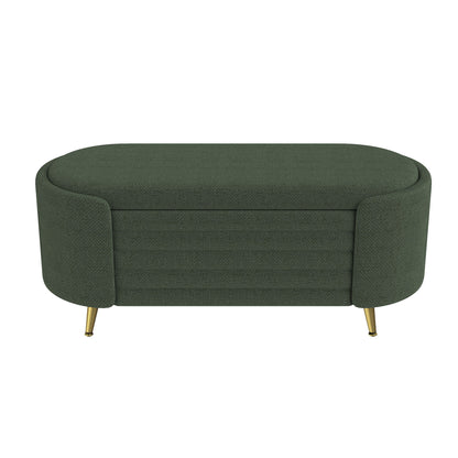 Modern Oval Storage Ottoman With Upholstery - The Sleep Loft - Online Mattress Showroom NYC