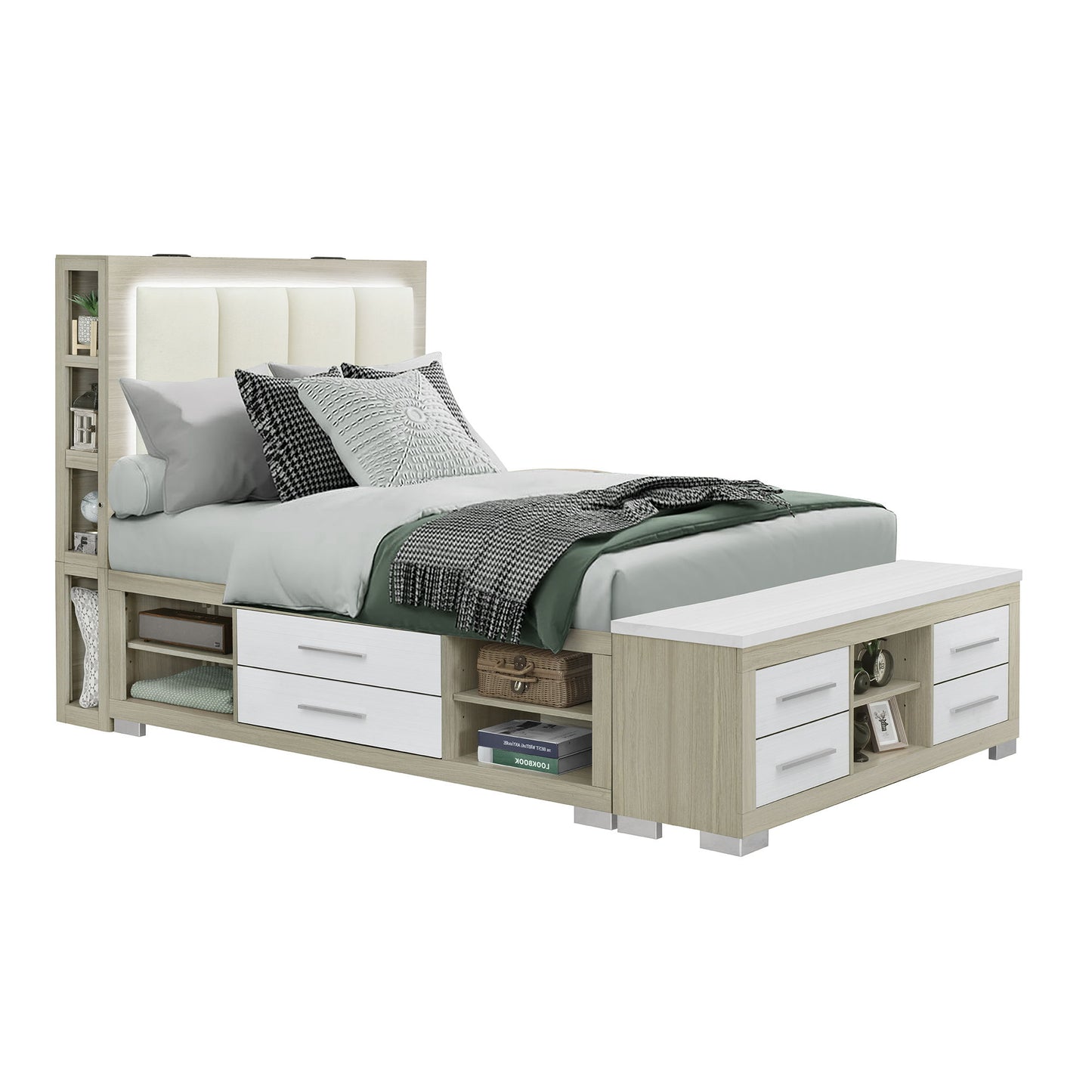 Messa - Bed With Storage Features And LED Lighting - The Sleep Loft - Online Mattress Showroom NYC