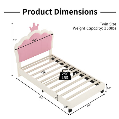 Upholstered Princess Platform Bed With Crown Headboard - The Sleep Loft - Online Mattress Showroom NYC
