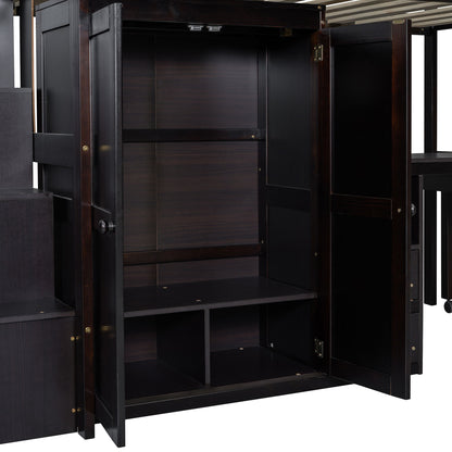 Loft Bed With Stairs, Bookshelf, Drawers, Desk & Wardrobe, Space Saving Multifunctional Furniture - The Sleep Loft - Online Mattress Showroom NYC